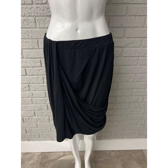 G by Giuliana Black Jersey Draped Front Skirt Size M - Picture 1 of 8